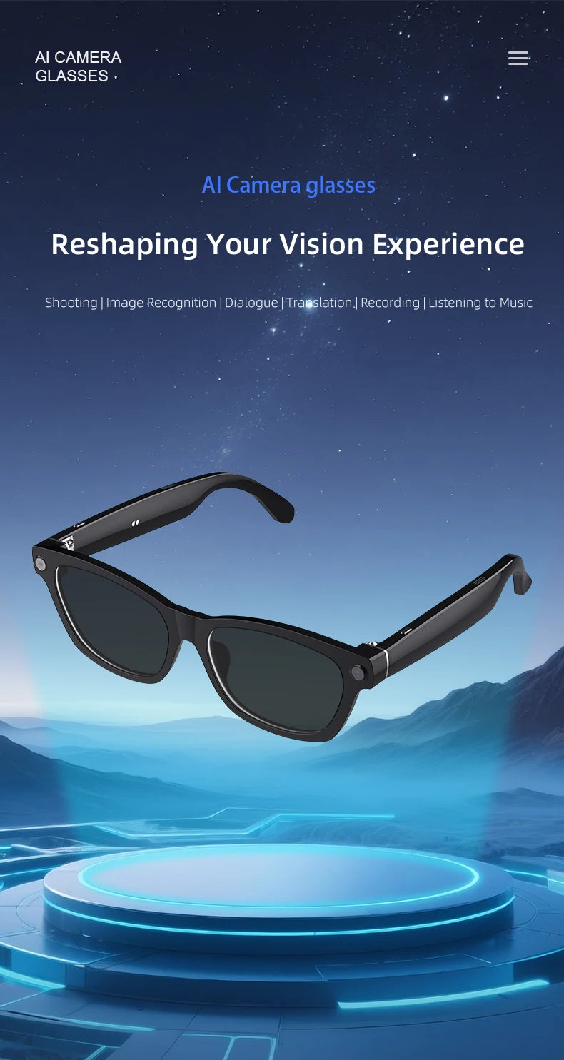 2025 New Smart Glasses Camera Video Photo Record AI Translation