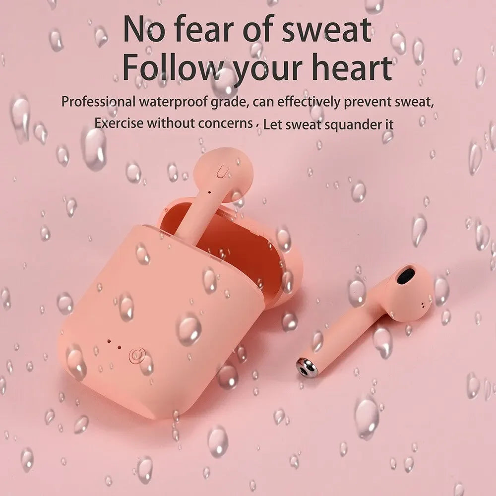 Wireless Bluetooth Heaphones i12 TWS earbuds Stereo Noise Cancelling Bluetooth Headset Waterproof sports music headset