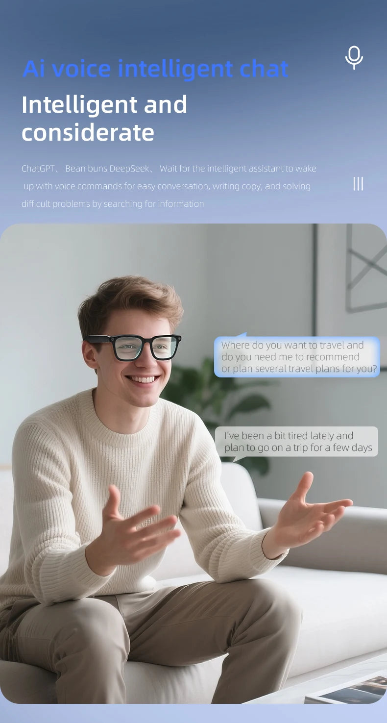 2025 New Smart Glasses Camera Video Photo Record AI Translation