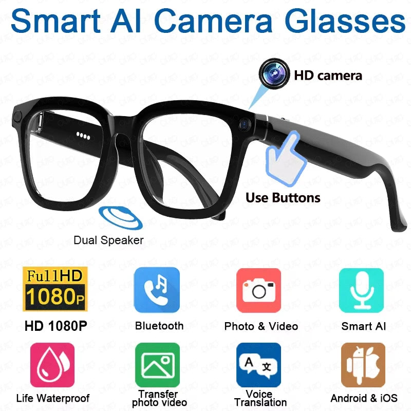 2025 New Smart Glasses Camera Video Photo Record AI Translation