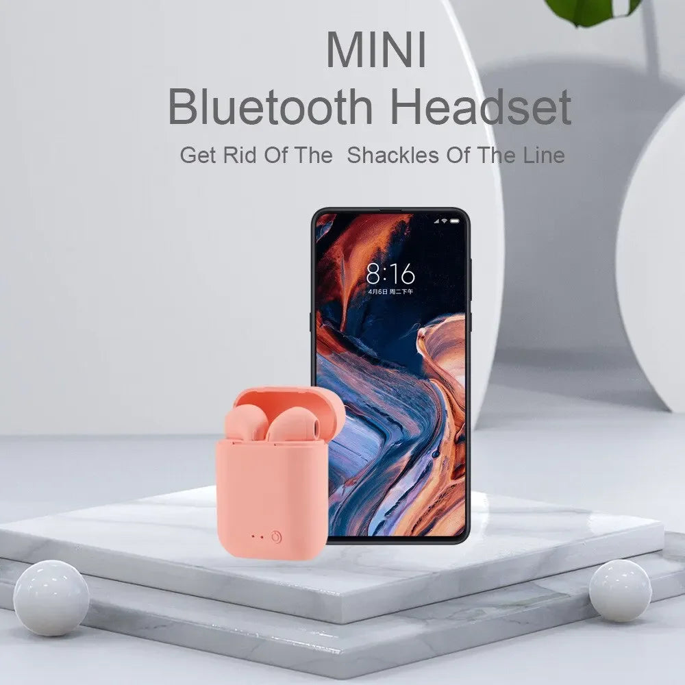 Wireless Bluetooth Heaphones i12 TWS earbuds Stereo Noise Cancelling Bluetooth Headset Waterproof sports music headset