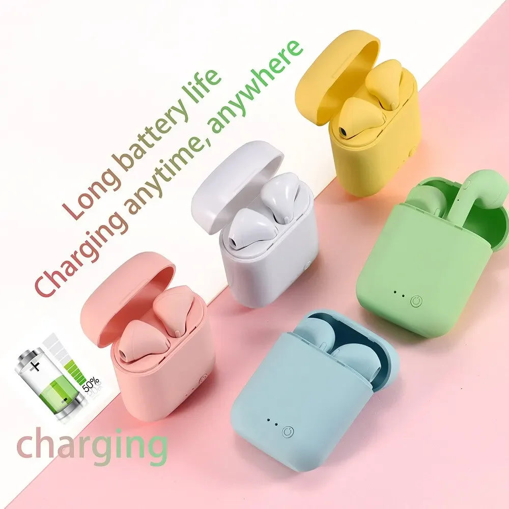 Wireless Bluetooth Heaphones i12 TWS earbuds Stereo Noise Cancelling Bluetooth Headset Waterproof sports music headset