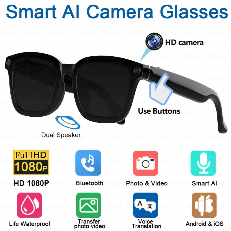 2025 New Smart Glasses Camera Video Photo Record AI Translation