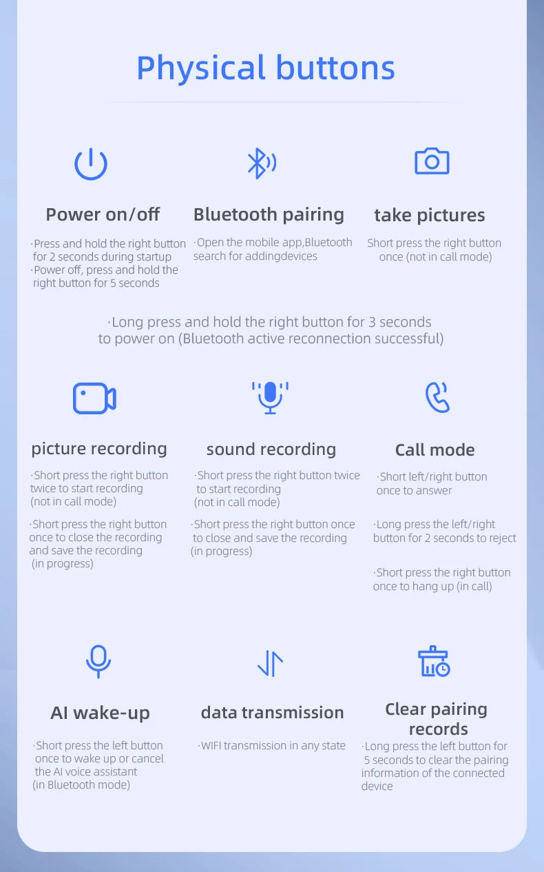 2025 New Smart Glasses Camera Video Photo Record AI Translation